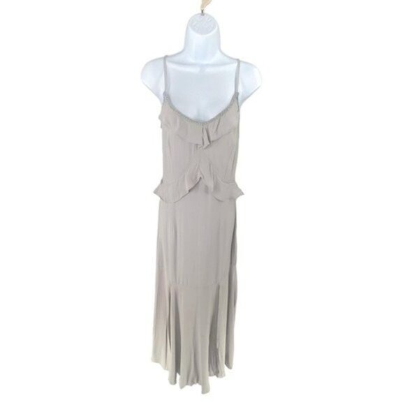 Lovestitch X Petal & Pup | NEW Tanya Beaded Maxi Dress in Grey Size L - Picture 4 of 12
